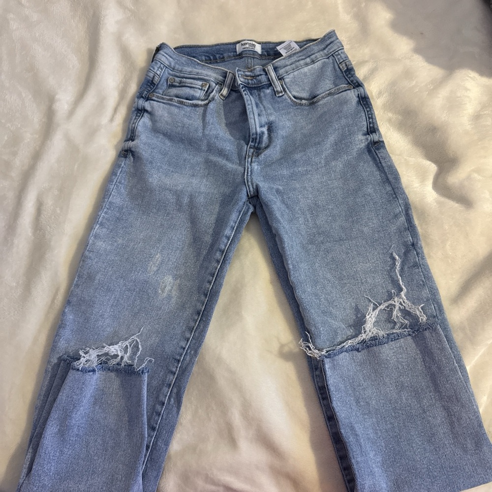 Kensie Light Blue Distressed Boyfriend Jeans